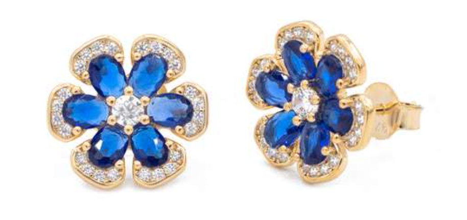 Orecchini a Fiore Zaffiro